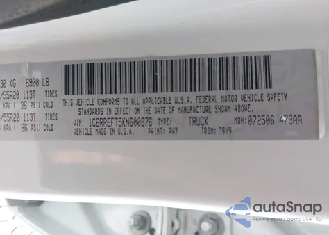 2019 Ram 1500 Big Horn/Lone Star из США, поврежденный, VIN 1C6RREFT5KN600876